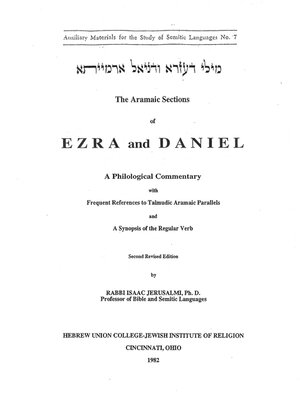 cover image of The Aramaic Sections of Ezra and Daniel